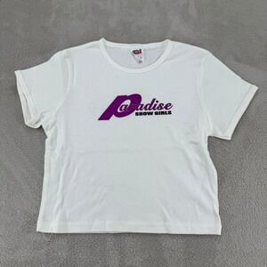 Vintage Y2K Anvil Paradise Show Girls Shirt Womens L White Preowned Flaws USA